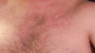 Fat mature amateur tugs small cock and cums solo