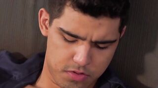 Latinos Felix and Daryl bareback alone in the locker room
