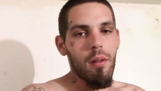 Straight thug takes time stroking before wild finish