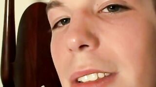 Young Puppy massages cock while flaunting his smooth feet