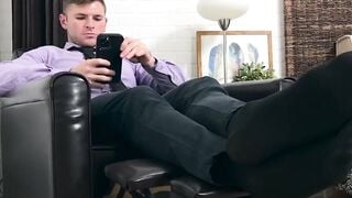 Nathan L shows off smooth soles after a tough shift