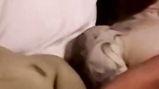 Real amateur receives mouth service to cum geyser