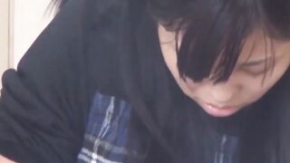 Japanese girl indulges in herself while a voyeur takes it all in