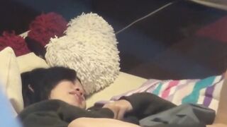 Japanese babe filmed while having fun during masturbation