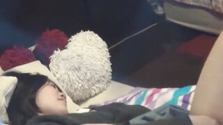 Japanese babe filmed while having fun during masturbation