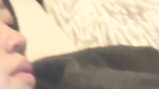 Japanese babe filmed while having fun during masturbation