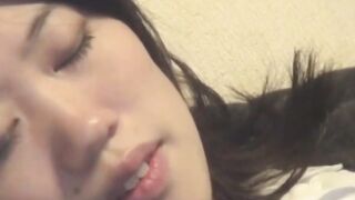 Japanese babe filmed while having fun during masturbation