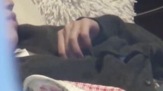 Japanese babe filmed while having fun during masturbation