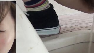 Kinky Japanese brunettes pissing caught in close up footage
