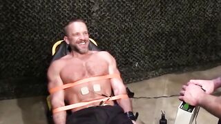 MuscleJockBound.com - Nipple clamps and ball spanks by sadistic Master