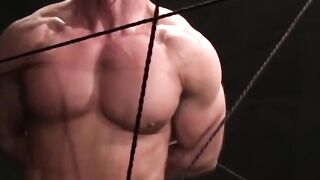 MuscleJockBound.com - Hanging cock bound and swelling after zaps