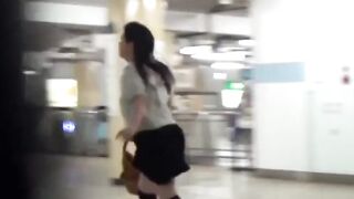 Sexy Asians drop panties and leak in ladies room stall