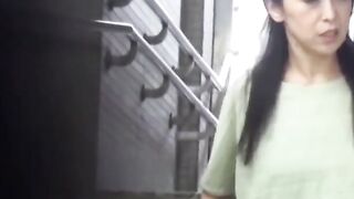 Sexy Asians drop panties and leak in ladies room stall