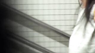 Sexy Asians drop panties and leak in ladies room stall