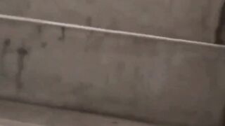 Japanese public squirters squats and hide the yellow puddle