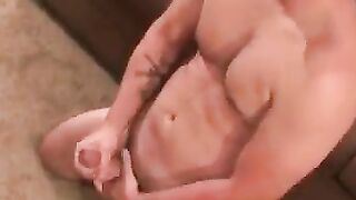 Bald big cocked amateur jerks off solo and cums on plate Hoe 2