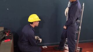 Hung Latino Gael pulls out stiff dick for Aaron to suck