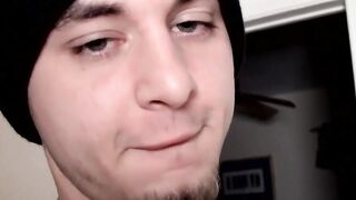 Straight thug has solo jerk session and blows hard