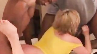 Black Gangbang Facial, But She Still Needs to Masturbate