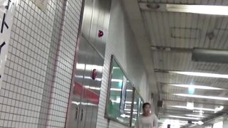 Kinky Asian brunettes pissing all over their hairy bodies