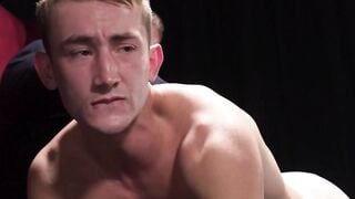 Tyler Saint hands work Colton Fox hard shaft in intense milking session