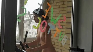 Naughty Milf Rides Reverse Cowgirl On Fitness Equipment