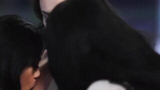 Throat-Fucking Lesbians - Babes Ember Snow & Bella Rollands Share Deepthroating Skills