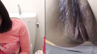 Public Restrooms Teen Freaks Out With Pleasure While Playing In Public