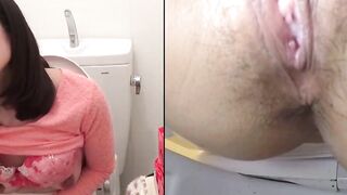 Asian Babe Gives Intense Squirt Show In Toilet - Fingers HERSELF TO ORGASM