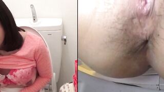 Asian Babe Gives Intense Squirt Show In Toilet - Fingers HERSELF TO ORGASM