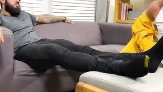 Foot Worship - Old Man Fucks barely legal Guy And His Feet In POV
