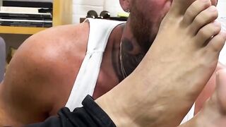 Foot Worship - Old Man Fucks barely legal Guy And His Feet In POV