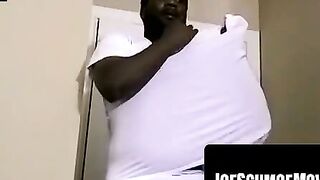 Ebony Hunk's Solo Striptease & Masturbation - Big Black Dick Close-Up