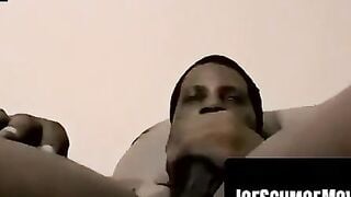 Ebony Hunk's Solo Striptease & Masturbation - Big Black Dick Close-Up