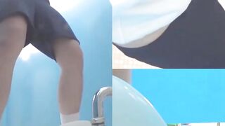 Japanese Brunnete's homemade Adventure - Train Peeing Fun