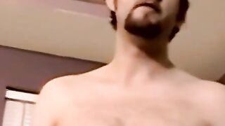 Beard-Stroking Hunk Masturbaes After Intense Interview