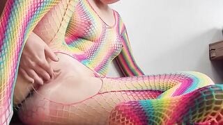 Teeny-Tiny-Trampoline Babe Gets Wet & Wild In Her High Heels