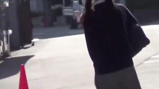 PeeingJapaneseBabe - Erotic Peek-A-Boob Piss In Public Park Bench