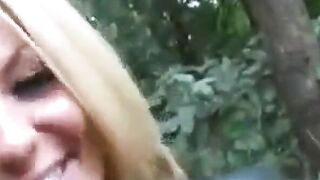 Blondie Outdoor German Deepthroat & Facial