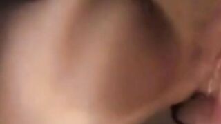 Gloryhole Swallowing Brunette Wife - Old Man Fucks His Neighbor's Hotwifed Slut