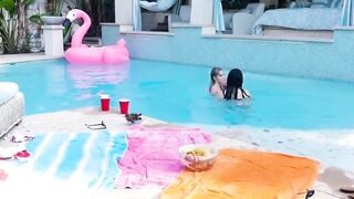 Lesbians Share Passionate Kisses While Making Love Outdoors