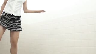 Asian Babe's Slit Unleashes A Yellow Rainbow - Exotic Lingerie Model Fucks For Cash