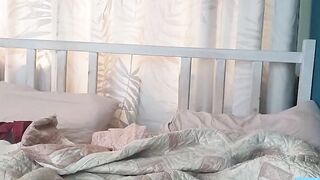 Hot Brunette Lingerie Model Gives Sensual Footjob with Toe-Sucking Blow Job