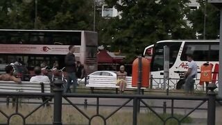 Public Humiliation - German Girl Gets Flogged & Vibratored In Front Of Strangers
