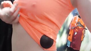 Public Vibrator Playground - Bold Girl Fingering Herself In A Park