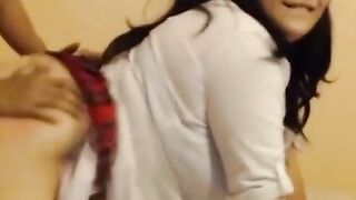 Chunky Cheerleader's Ass gets pounding in Classroom
