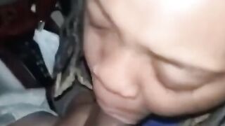 Black Babe's Homemade Blowjob Session