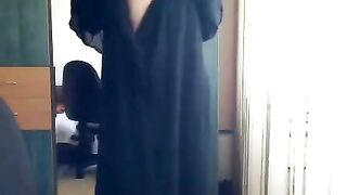 Hairiest Girl Next Door - Uncut Bush Brunette Babe Strips Down Naked