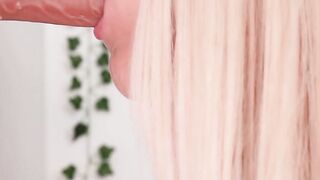 Teeny-Tiny Babe Gives A Sloppy Wet Mouth Job With Big Dick And Swallow