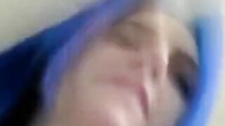 Blue Haired Babe Loves Playing With Her Adult Toys